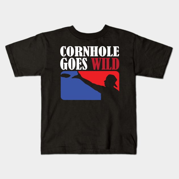 Cornhole Goes Wild Kids T-Shirt by wiswisna